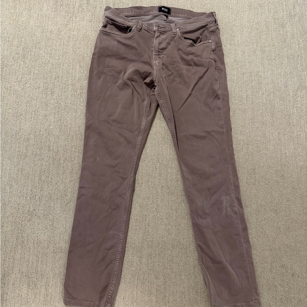 PAIGE Federal Slim Straight Pants in Mauve Taupe